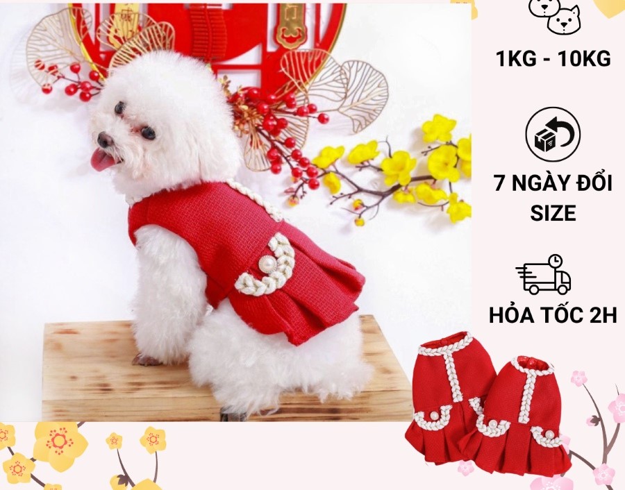 Đầm xinh cho chó mèo thú cưng, đầm thiết kế cho chó mèo