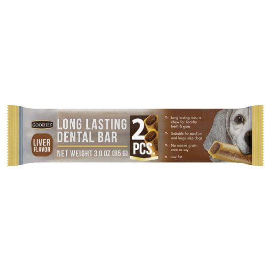 Goodies Liver Flavor Long Lasting Dental Bar Dog Treat 2pcs