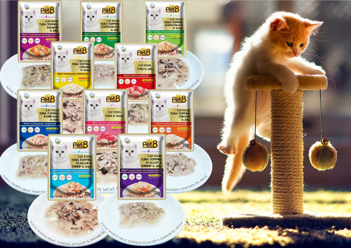 Pate Pet8 Catz Kitchen Tuna Topping Kanikama in Jelly 70g