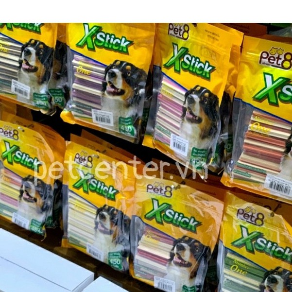 Xương Dental Hỗ Trợ Sạch Răng Cho Chó PET8 Denta X-Stick 450g
