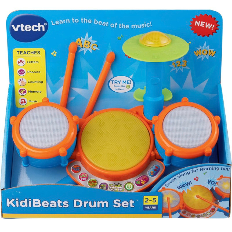 VTech KidiBeats Kids Drum Set, Orange