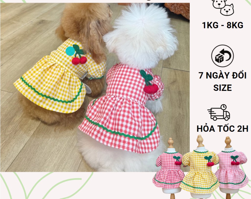 Đầm xinh cho chó mèo thú cưng, đầm thiết kế cho chó mèo