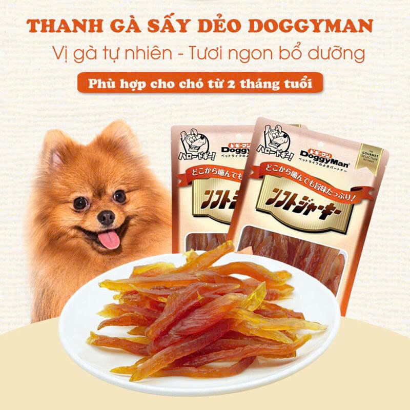 Snack Gà Sợi Sấy Dẻo Doggyman Nhật Bản – Thơm Ngon Cho Chó Mèo (80g)