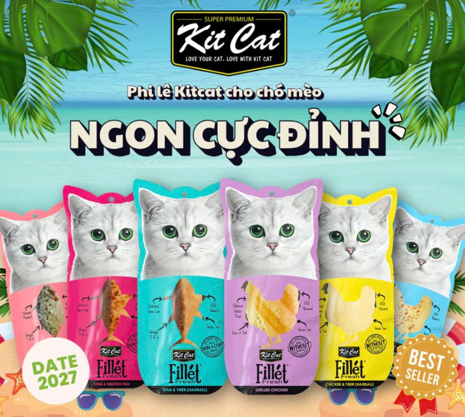 Snack Fillet Cho Mèo Kit Cat 30g Nhiều Hương Vị