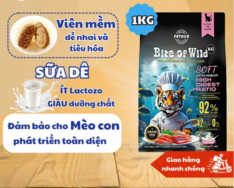 BITE OF WILD – THỨC ĂN KHÔ CAO CẤP CHO MÈO CÓ TOPPING 1KG