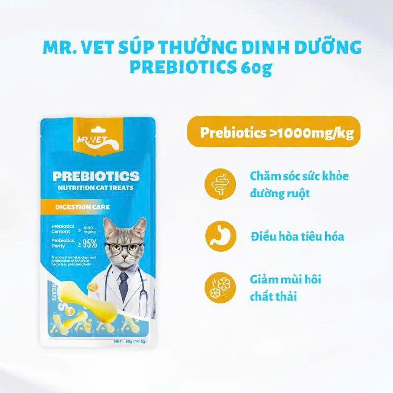 SÚP THƯỞNG MR. VET CHO MÈO 60G ( 4 THANH X 15G)