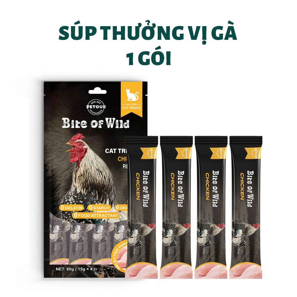 SÚP THƯỞNG BITE OF WILD CHO MÈO 60G ( 4 THANH x 15G )