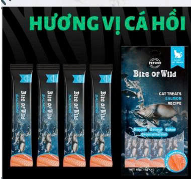 SÚP THƯỞNG BITE OF WILD CHO MÈO 60G ( 4 THANH x 15G )