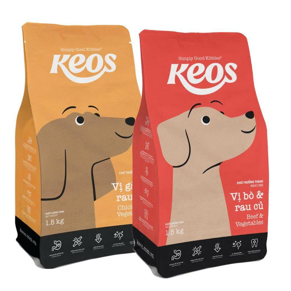 HẠT CHÓ KEOS NHIỀU HƯƠNG VỊ DÀNH CHO CHÓ TRƯỞNG THÀNH 400G - 1,5KG