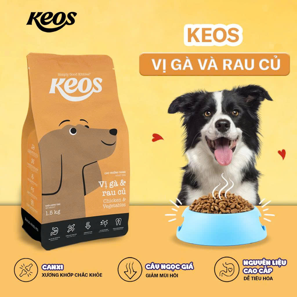 HẠT CHÓ KEOS NHIỀU HƯƠNG VỊ DÀNH CHO CHÓ TRƯỞNG THÀNH 400G - 1,5KG
