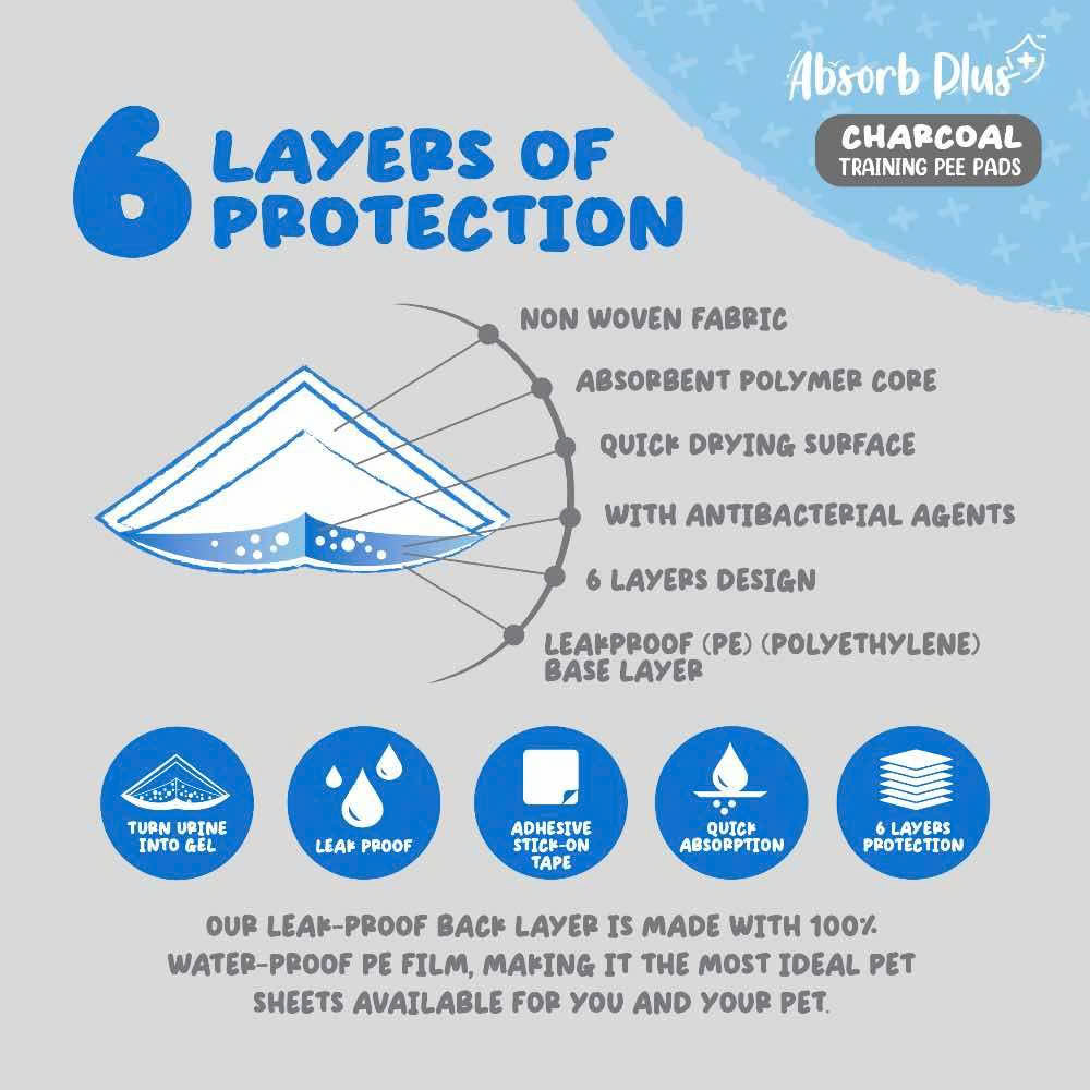 TÃ LÓT CHO CHÓ ABSORB PLUS CHARCOAL VÀ ANTIBACTERIAL