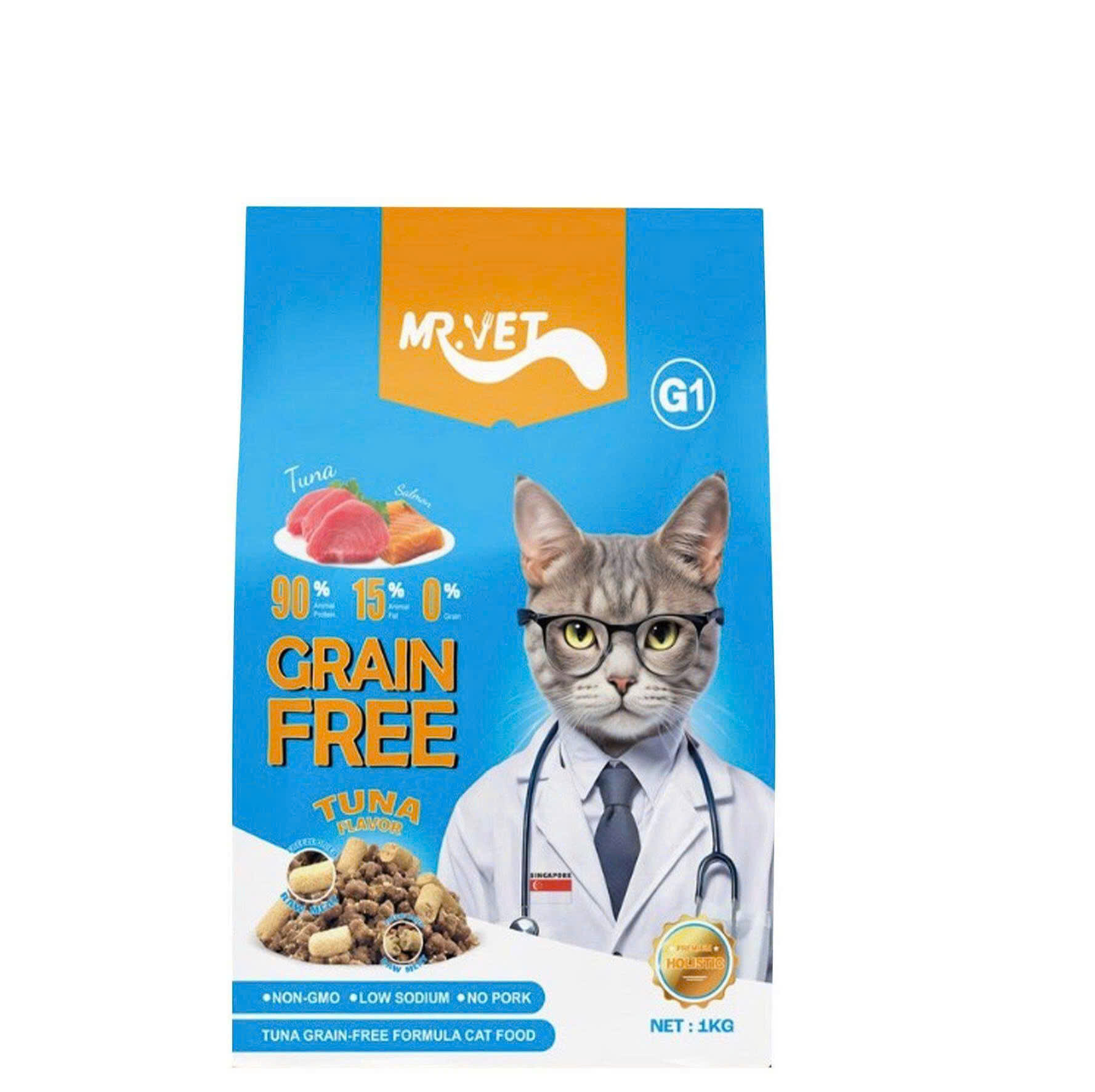 THỨC ĂN HẠT MR. VET CHO MÈO 1KG NHIỀU VỊ