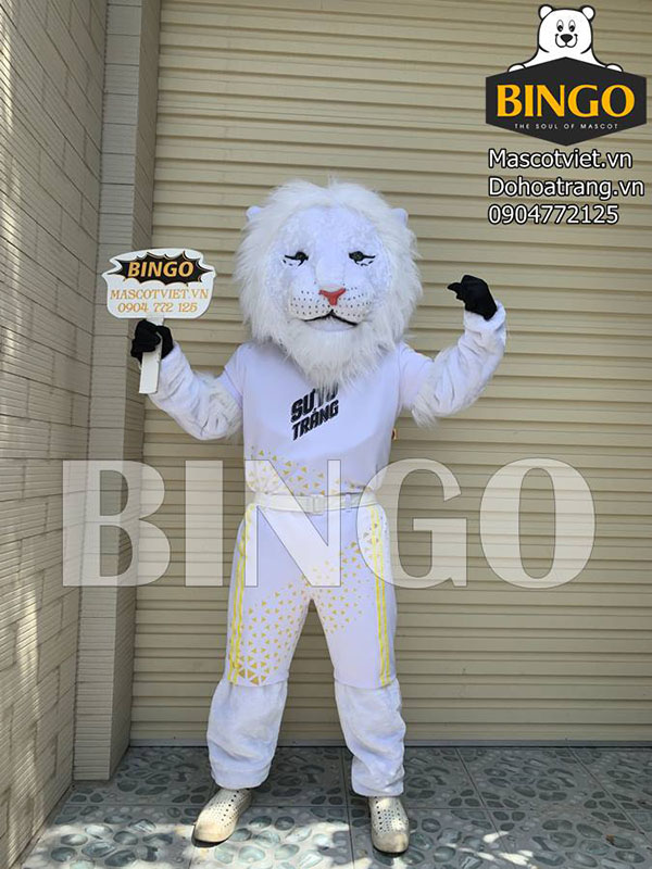 Mascot Bia Sư Tử Trắng Cao Cấp Sản Xuất Tại Xưởng May Mascot Bingo | Xưởng  May Mascot-Linh Vật Uy Tín Hồ Chí Minh