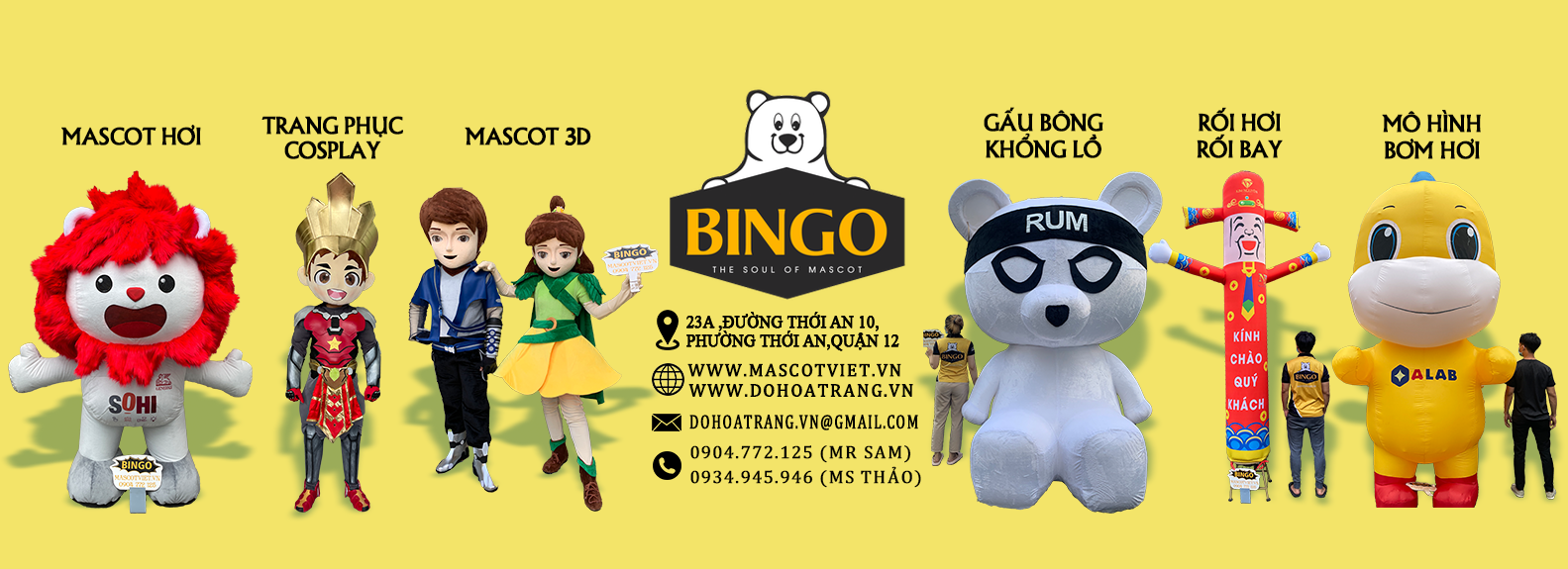 Xưởng may mascot-linh vật uy tín Hồ Chí Minh