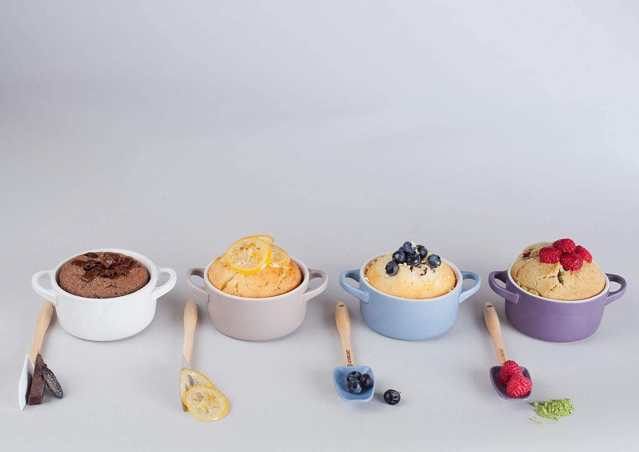 Bộ nồi Le Creuset 4 màu Mini-Cocotte/ Bräter-Set, 4-teilig, Rund, Je 200  ml, 10 x 5 cm, Steinzeug, Blau/Rosa/Weiß/Violett | Phương mart