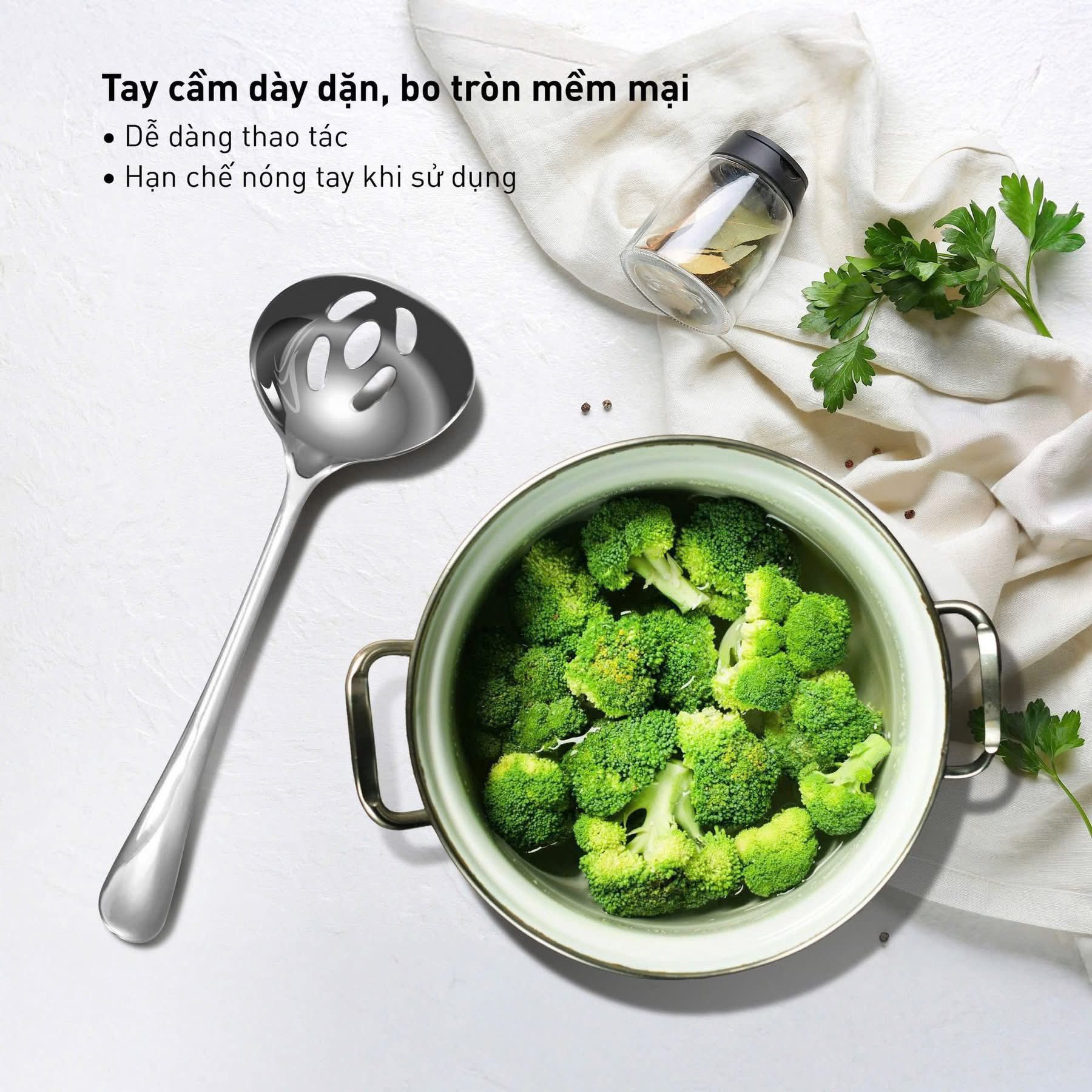 MUÔI CANH INOX NGUYÊN KHỐI GKÖCH DÀI 22,5CM | Phương mart