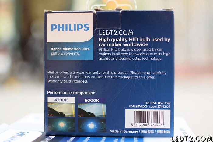 HID Xenon Philips BlueVision Ultra 6000K D2S