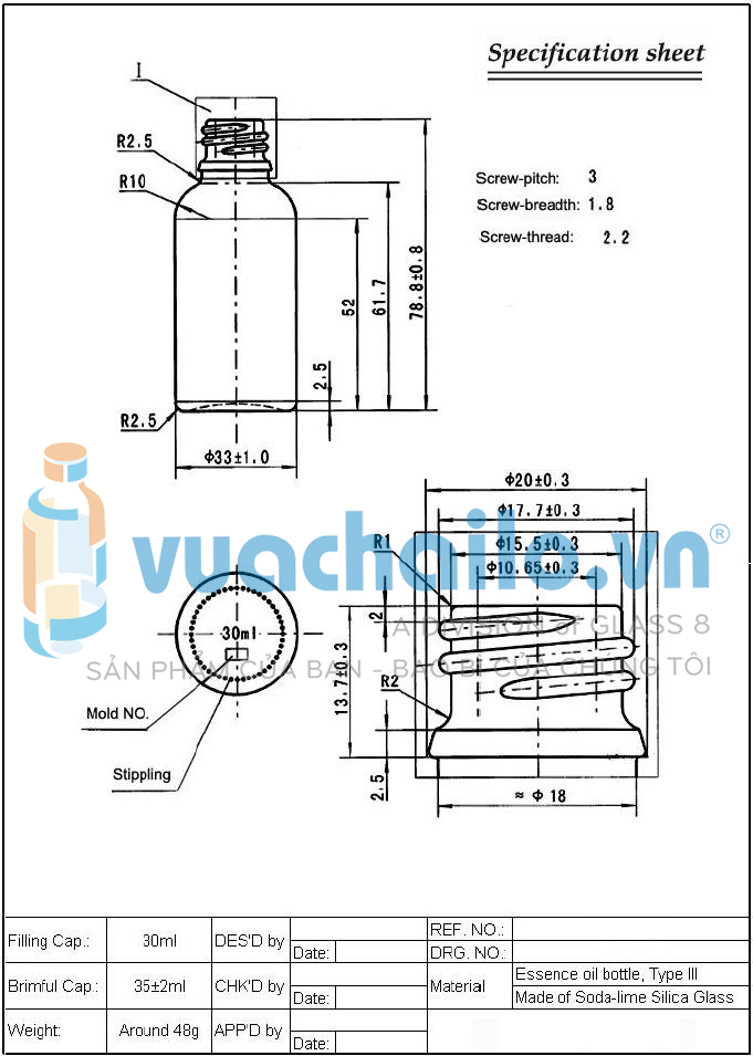 Chai tinh dầu màu nâu 30ml