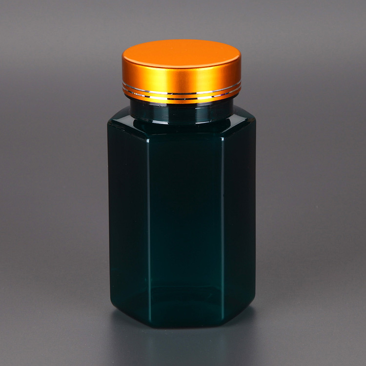 Chai nhựa Pet xanh lá đựng thuốc viên lục giác 150cc