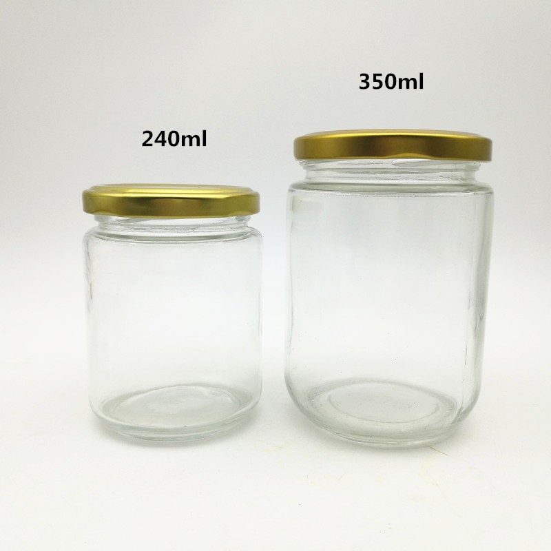 Lọ thủy tinh dáng tròn nắp thiếc 240ml - 350ml