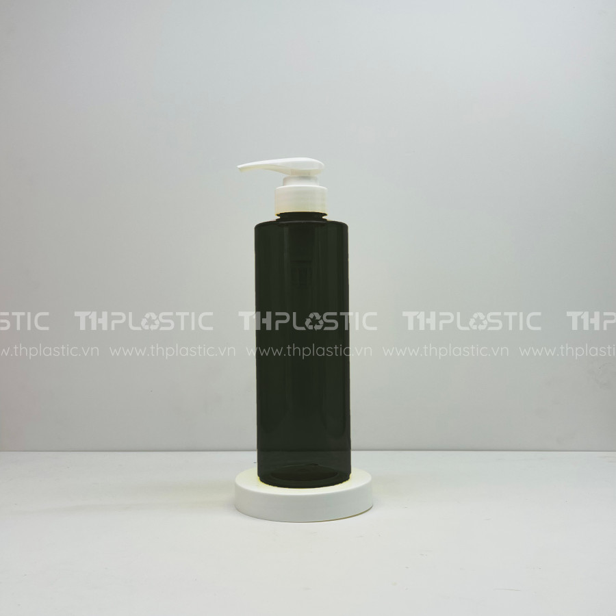 Chai nhựa pet đựng dầu gội dáng trụ trong suốt