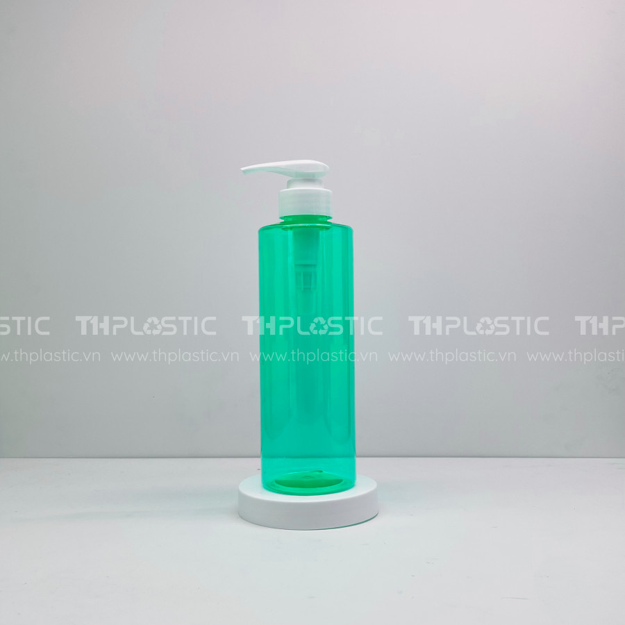 Chai nhựa pet đựng dầu gội dáng trụ trong suốt