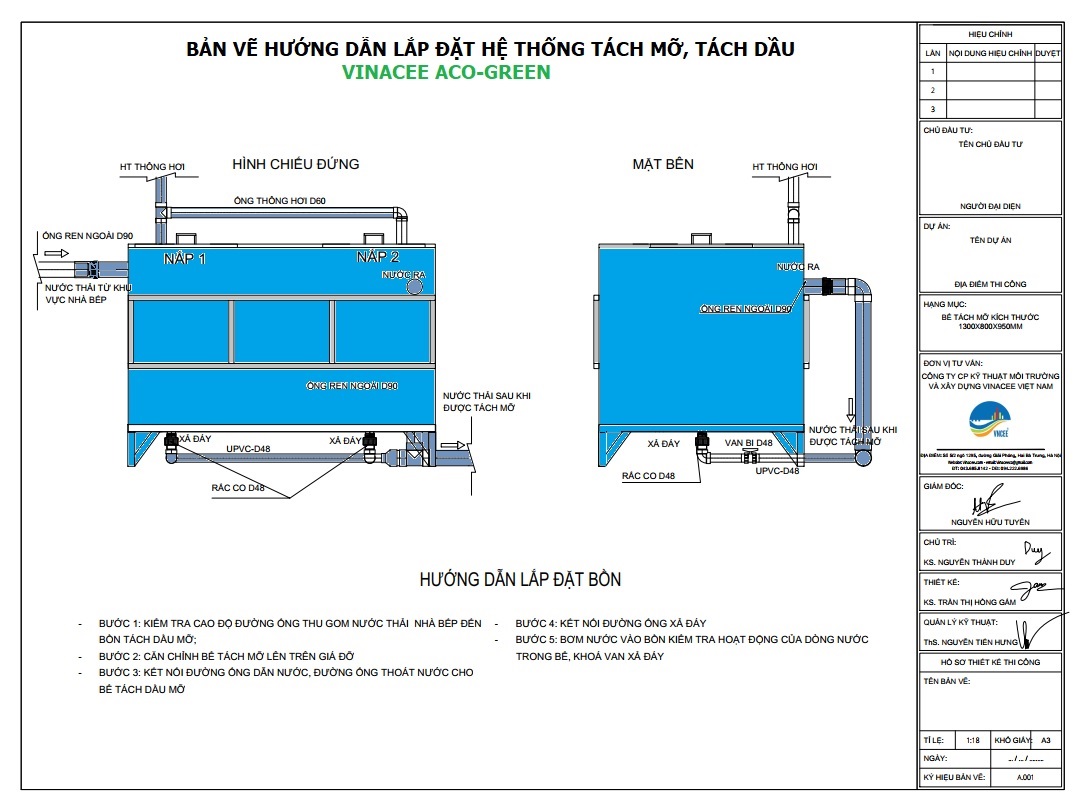 Lắp đặt bể tách mỡ