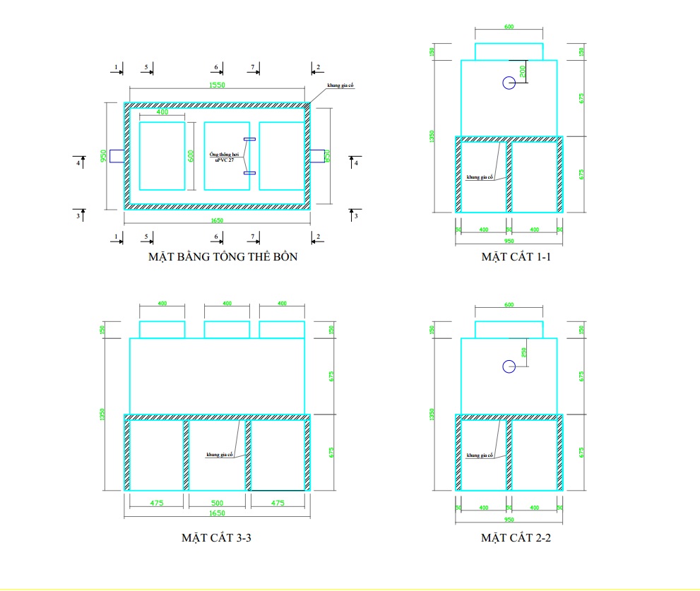 Bản vẽ bể tách mỡ và bể tách mỡ tự động Mẫu tham khảo cho kỹ sư dự án   Công ty CP Kỹ Thuật Môi Trường và Xây Dựng VINACEE Việt