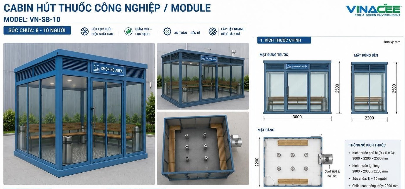 Cabin hút thuốc vip 2026