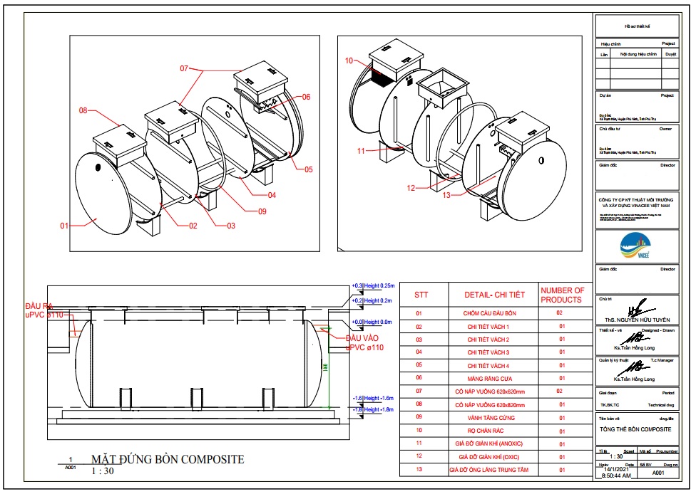 Toàn bộ tài liệu, bản vẽ, hình ảnh lắp đặt bể tự hoại cái tiến ...
