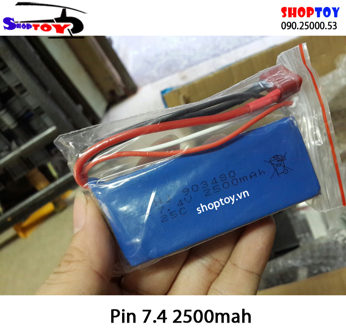 Pin Sạc 7.4 V 2500 Mah Jack T Đỏ Cho Xe Điều Khiển | Shop Đồ Chơi Quận 10