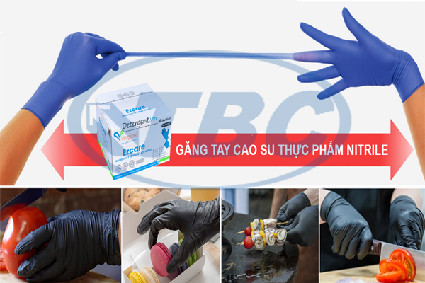 găng tay cao su dùng trong chế biến thực phẩm