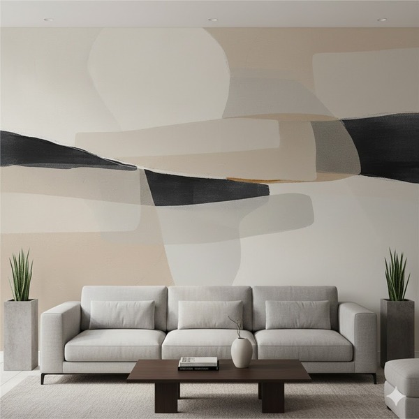 Ảnh dán tường trừu tượng màu trung tính