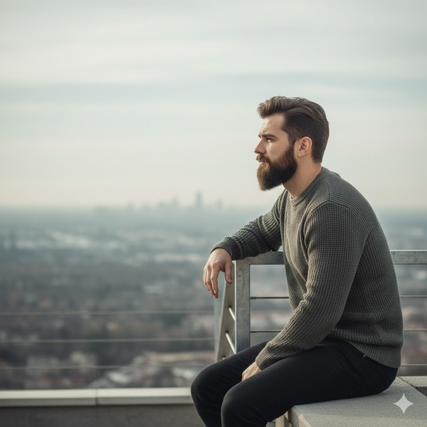 Dáng ngồi cạnh lan can