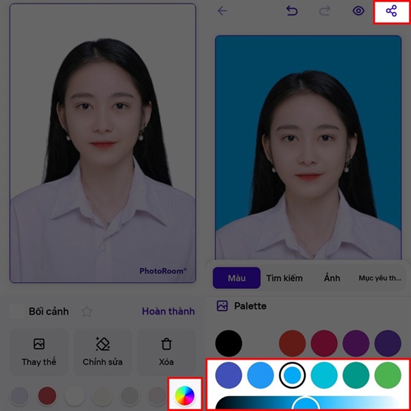 Tìm đến màu xanh rồi chỉnh lại mức độ đậm nhạt 