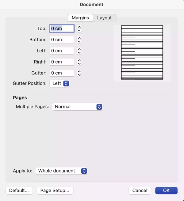 Cấu hình Margin trong cách in hình ảnh full khổ giấy A4 bằng Word
