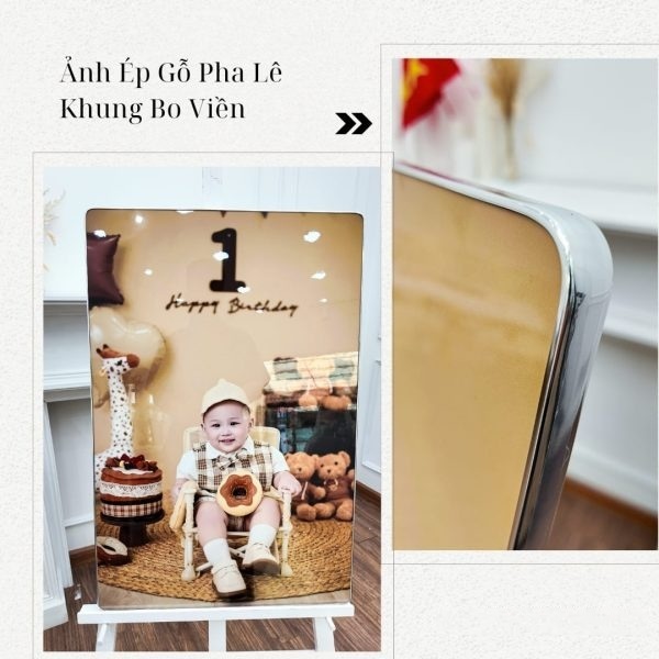 Ảnh ép gỗ pha lê cho bé