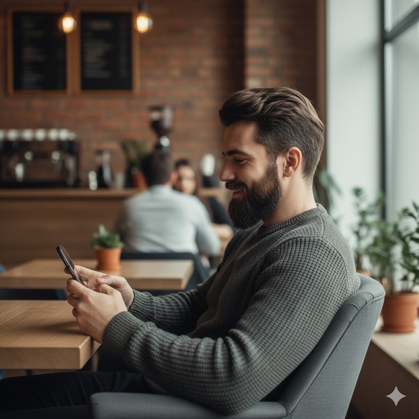 Ngồi bấm điện thoại tự nhiên