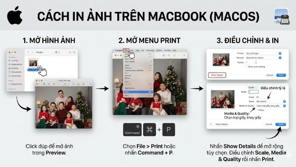 Cách in ảnh trên máy tính hệ điều hành MacBook