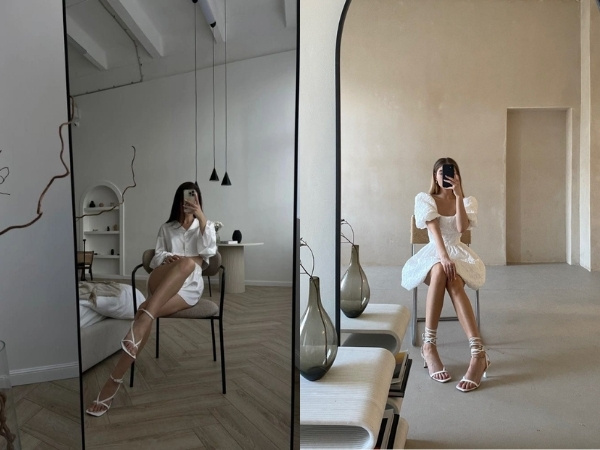 Cách tạo dáng trước gương khi ngồi ghế