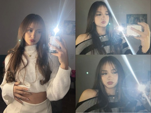 Tạo dáng chụp ảnh trước gương đèn flash cho nữ