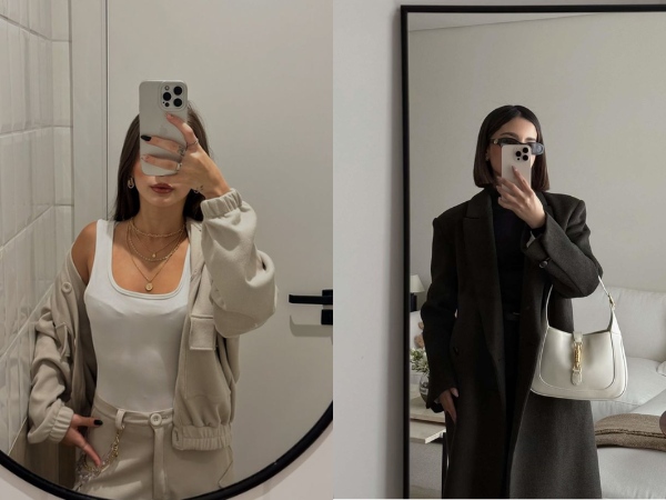 Ảnh chụp trước gương che mặt nữ đầy phong thái