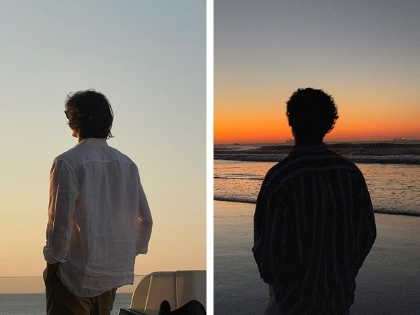 Đứng quay lưng nhìn ra biển cho hai tay vào túi quần