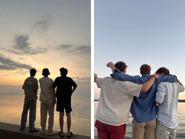 Tạo dáng cùng hội bạn khi đi biển