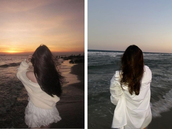 Kiểu ảnh chụp sau lưng khoe mái tóc dài mềm mại