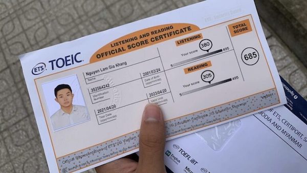 Ảnh thẻ thi TOEIC tiêu chuẩn