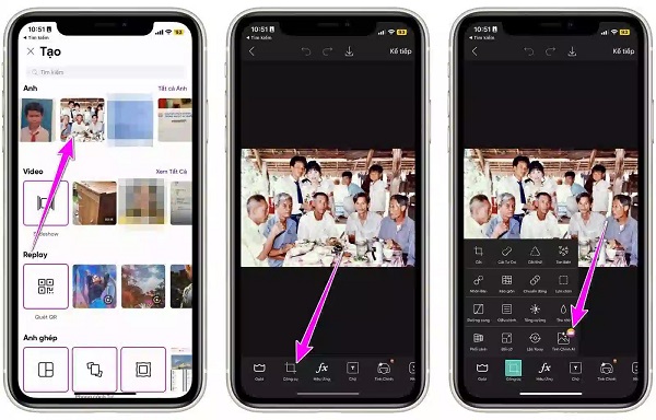 Ghép ảnh bằng điện thoại với ứng dụng Picsart chế độ tự do