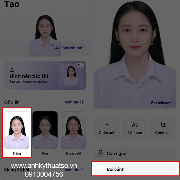 Có 3 kiểu phông nền mặc định cho người dùng lựa chọn