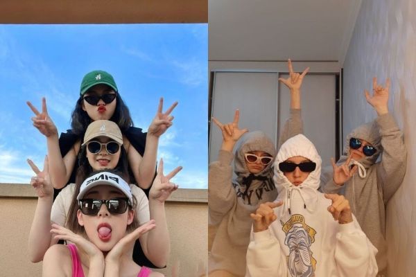 Tạo dáng bạn thân làm mặt xấu