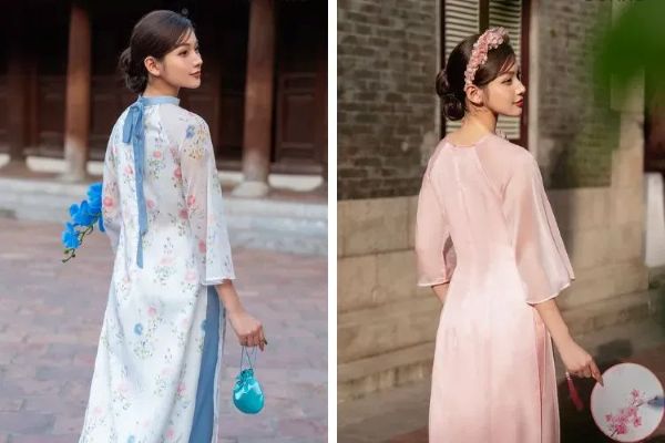 Chụp ảnh phía sau cầm hoa / quạt